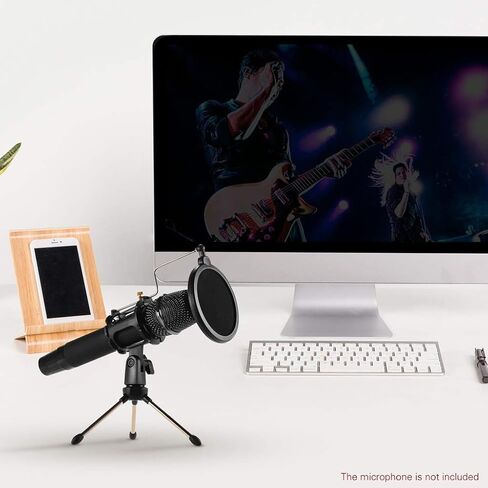 Mini Desktop Microphone Stand + Shock Mount Mic Holder + Filter Kit for Studio Recording Online Chatting Singing Meeting in Kuwait