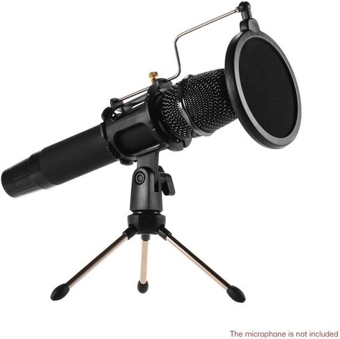 Mini Desktop Microphone Stand + Shock Mount Mic Holder + Filter Kit for Studio Recording Online Chatting Singing Meeting in Kuwait
