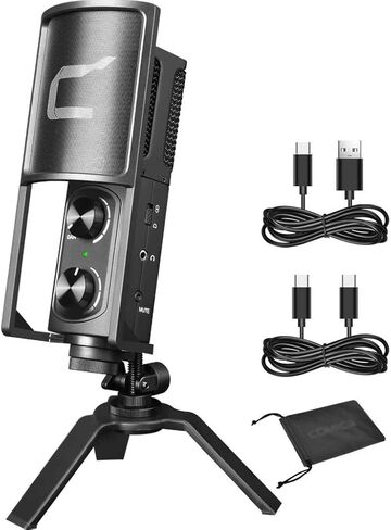 Condenser Microphone for Type C Smartphone/Computer, Studio Recording Microphone for Live-Stream, Podcaster in Kuwait