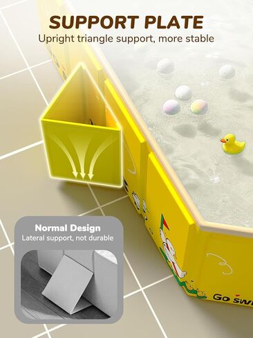 VBABY Collapsible Baby Bathtub, Portable Toddler Bathtub with 2 Drain Holes, Foldable Baby Tubs for Infants to Toddler, Travel Baby Tubs, Easy to Clean, Yellow in Kuwait
