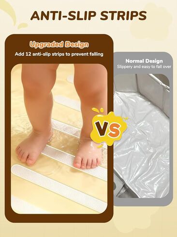 VBABY Collapsible Baby Bathtub, Portable Toddler Bathtub with 2 Drain Holes, Foldable Baby Tubs for Infants to Toddler, Travel Baby Tubs, Easy to Clean, Yellow in Kuwait