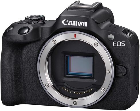 كاميرا Canon EOS R50 بدون مرآة، حزمة سوداء مع بطاقة SD سعة 32 جيجابايت، وحقيبة كتف، وأدوات تنظيف in Kuwait