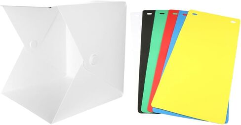 HOMSFOU Portable Mini Photo Light Box with LED Double Strip Lights, 30cm Folding Photography Tent Kit with 6 Color Backdrops for Studio and Product Shooting in Kuwait