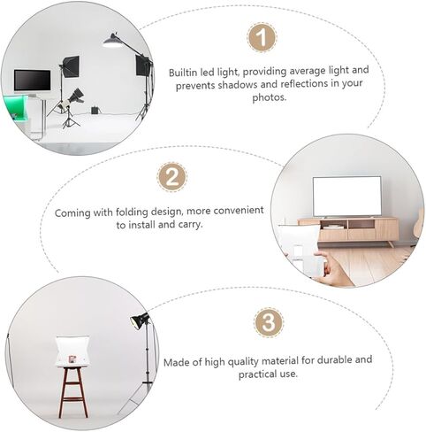 خيمة مكعبة للإضاءة للتصوير الفوتوغرافي المحمولة مقاس 40 سم من Artibetter مع قضبان إضاءة LED مزدوجة، و6 خلفيات ملونة، وصندوق استوديو صغير للصور قابل للتعديل لتصوير المنتجات والمجوهرات in Kuwait