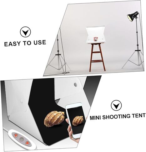 خيمة مكعبة للإضاءة للتصوير الفوتوغرافي المحمولة مقاس 40 سم من Artibetter مع قضبان إضاءة LED مزدوجة، و6 خلفيات ملونة، وصندوق استوديو صغير للصور قابل للتعديل لتصوير المنتجات والمجوهرات in Kuwait