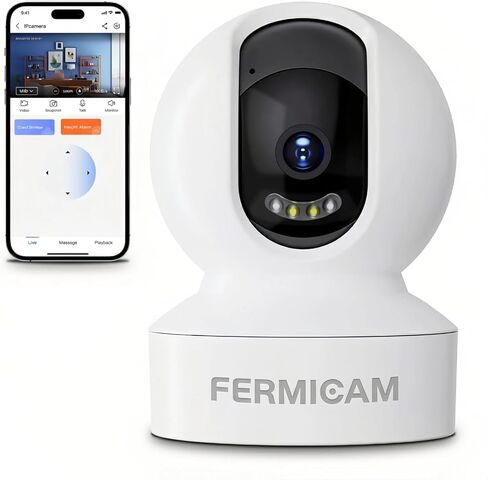 كاميرا أمان داخلية لاسلكية، كاميرات منزلية 360 درجة، كاميرا للحيوانات الأليفة بدقة 1080 HD، كشف الحركة، صوت ثنائي الاتجاه، رؤية ليلية، تخزين سحابي وبطاقة SD، WiFi-2.4G in Kuwait
