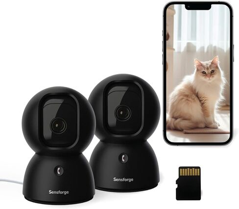 SensForge 2.5K Rechargeable Pan-Tilt Security Camera, 360° Dual-Band WiFi Home Camera, Free AI Human & Pet Detection, 2-Day Cloud + 64GB SD Storage, Two-Way Talk, Optional AI + Storage Upgrade in Kuwait