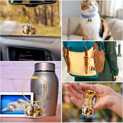 BABORUI Pet Hair Keychain, Transparent Pets Fur Keepsake Keychain for Cherish Love Memory, Pets Memorial Gifts for Pet Lovers in Saudi Arabia