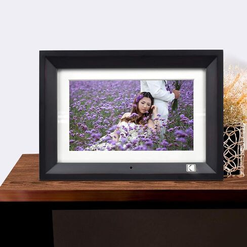 إطار صور رقمي KODAK RDPF-1020V، 10.1 بوصة IPS، 800 * 1280، إطار خشبي 8 جيجابايت، أسود in Kuwait