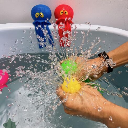 Toddler Bath Toy , 4 PCS Octopus Water Balls for Kids & Adults , Outdoor Activity Game for Kids Ages 4-12, Water Bomb Splash Balls for Beach Summer Toys, Summer Pool Fun & Beach Activities in Kuwait