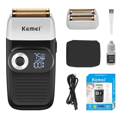 Kemei Foil Professional Electric Shaver for Men Razor with Bald Trimmer Cordless Shavers Rechargeble LED Display 2 in 1 in Kuwait