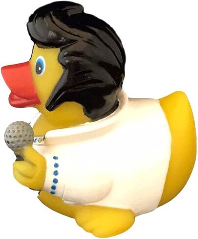 3" Rock n Roll Rubber Duck [Sealed Hole, No Mildew] - Baby Safe Bathtub Bathing Toy in Kuwait