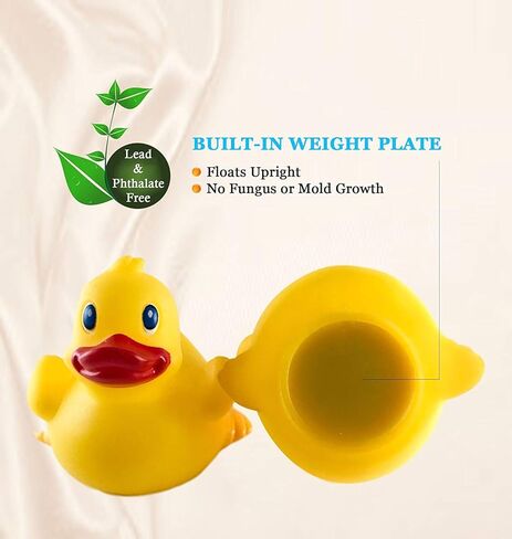 3" Rock n Roll Rubber Duck [Sealed Hole, No Mildew] - Baby Safe Bathtub Bathing Toy in Kuwait