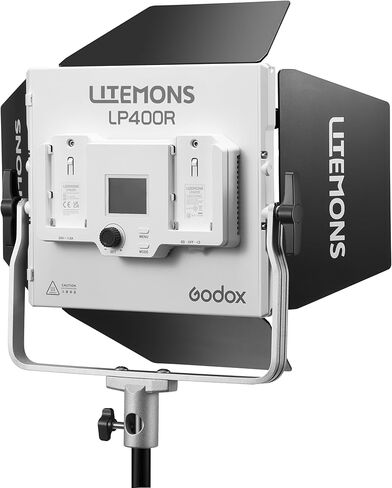 Godox Litemons RGB LED Light Panel 36W, 1800–10000K Full Color, CRI 96, App & Onboard Control, NP-F Battery Support, Barndoors & Case for Video, Vlogging, Studio (LP400R) in Kuwait
