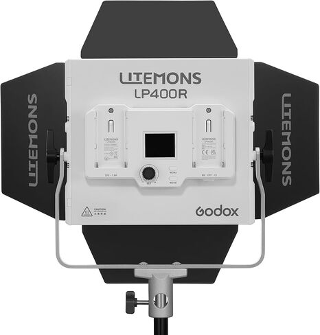 Godox Litemons RGB LED Light Panel 36W, 1800–10000K Full Color, CRI 96, App & Onboard Control, NP-F Battery Support, Barndoors & Case for Video, Vlogging, Studio (LP400R) in Kuwait