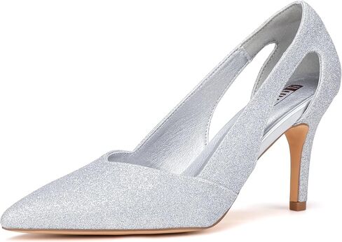 IDIFU IN3 Closed Pointed Toe Heels Women's Pumps Stiletto Kitten Heel Comfortable Cut Out Dress Shoes for Women Wedding Bridal Prom Office Casual Fashion Cute Classic Pumps Shoes in Kuwait