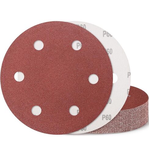 9 Inch 6 Hole Sanding Disc, GOH DODD 80 Grit 15 Pieces Hook and Loop Sandpaper Aluminum Oxide Sanding Pads Sand Paper for Drywall Sander in Saudi Arabia