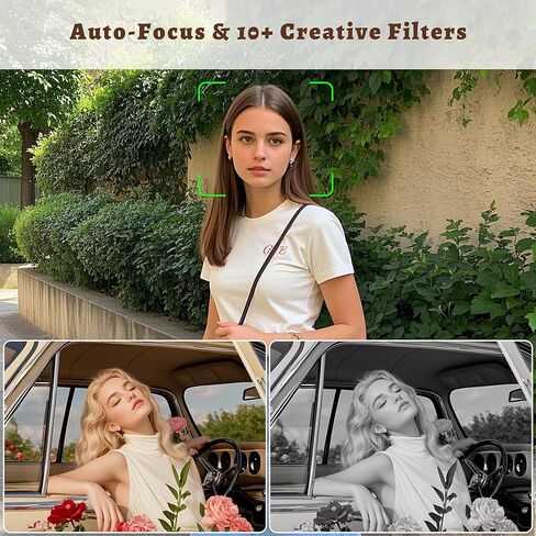 Mini Vintage Digital Camera - 1080P FHD Retro TLR Style Point and Shoot Auto Focus, Compact & Portable Volgging Camera with 32GB Card, Ideal for Birthday Gifts, Beginners, Teens in Kuwait