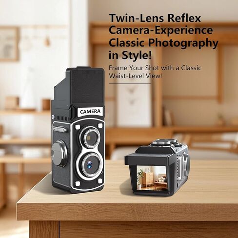 Mini Vintage Digital Camera - 1080P FHD Retro TLR Style Point and Shoot Auto Focus, Compact & Portable Volgging Camera with 32GB Card, Ideal for Birthday Gifts, Beginners, Teens in Kuwait