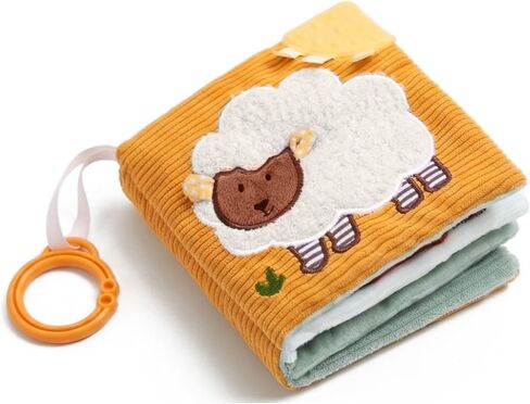 Mamimami Home Soft Baby Book with Teether & Mirror, Sensory Crinkle Cloth Books for Babies 0-12 Months, Montessori Farm Animal Tummy Time Toys, Portable Busy Book, Infant Toy for Newborn Shower Gift in Kuwait