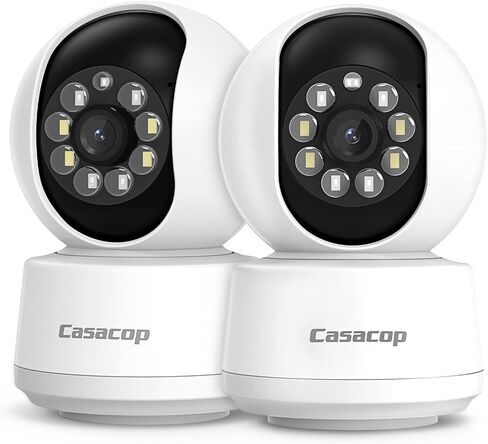 2PCS Smart Security Camera - 2K Home Security Camera, Pan & Tilt 2.4Ghz Indoor, with Person, Vehicle, Animal Detection, Phone App 2-Way Audio, Compatible with Alexa and Google Assistant in Kuwait