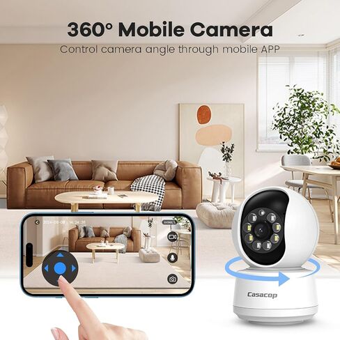 2PCS Smart Security Camera - 2K Home Security Camera, Pan & Tilt 2.4Ghz Indoor, with Person, Vehicle, Animal Detection, Phone App 2-Way Audio, Compatible with Alexa and Google Assistant in Kuwait