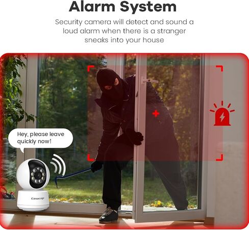 2PCS Smart Security Camera - 2K Home Security Camera, Pan & Tilt 2.4Ghz Indoor, with Person, Vehicle, Animal Detection, Phone App 2-Way Audio, Compatible with Alexa and Google Assistant in Kuwait