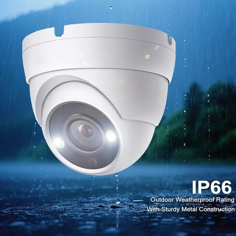 4K 8MP Analog Dome TVI CVI AHD 4 in 1 BNC Security Camera, Full Color Night Vision with 65ft IR Distance, 2.8mm 105° Wide Viewing Angle, Outdoor, Full Metal Housing, ONLY Compatible with 8MP DVR in Kuwait