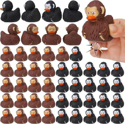 50pcs Sasquatch Rubber Ducks for Jeep Funny Sasquatch Rubber Bath Toys Birthday Party Favors for Cruise Ships (Black,Brown) in Saudi Arabia