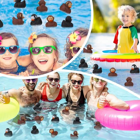 50pcs Sasquatch Rubber Ducks for Jeep Funny Sasquatch Rubber Bath Toys Birthday Party Favors for Cruise Ships (Black,Brown) in Kuwait