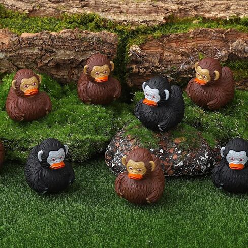 50pcs Sasquatch Rubber Ducks for Jeep Funny Sasquatch Rubber Bath Toys Birthday Party Favors for Cruise Ships (Black,Brown) in Kuwait