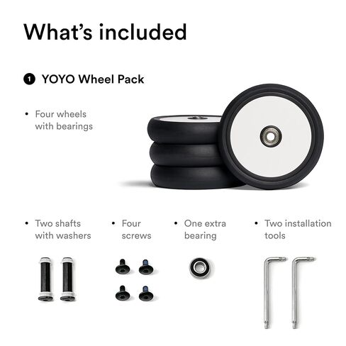 مجموعة عجلات Stokke YOYO - أربع عجلات بديلة لعربة الأطفال - تتضمن قطع غيار وأدوات لسهولة التجميع in Kuwait