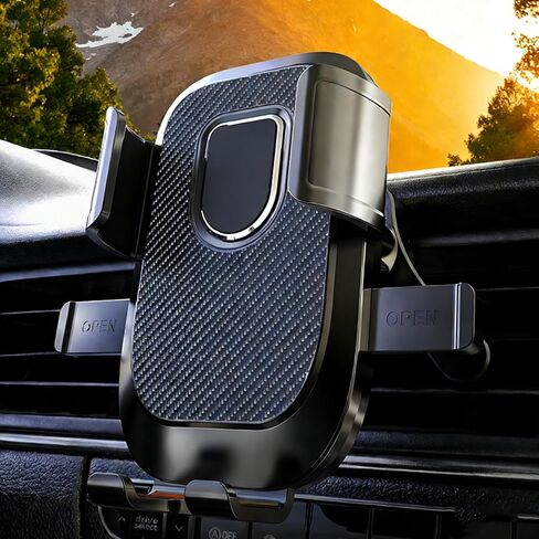 Car Phone Holder for Jeep Wrangler Cherokee (KL) Liberty (KJ), 360° Adjustable Cell Phone Mount Holders for Air Vent, Metal Hook, One-Hand Operation Car Accessories for Women Men,A Black in Saudi Arabia
