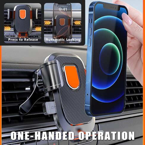 Car Phone Holder for Jeep Wrangler Cherokee (KL) Liberty (KJ), 360° Adjustable Cell Phone Mount Holders for Air Vent, Metal Hook, One-Hand Operation Car Accessories for Women Men,A Black in Saudi Arabia