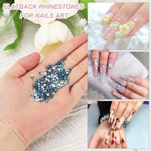 PATIKIL 2880Pcs SS16 Round Flatback Rhinestones, 3.8-4.0mm Flat Back Crystal Glass Gems Diamonds for DIY Crafts Clothes Shoes Nail Art Decoration, Emerald Green in Saudi Arabia