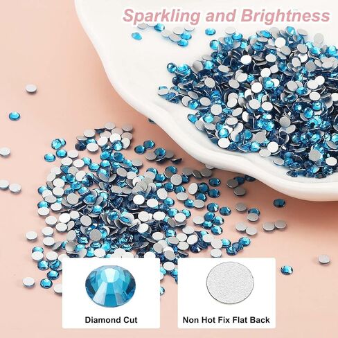 PATIKIL 2880Pcs SS16 Round Flatback Rhinestones, 3.8-4.0mm Flat Back Crystal Glass Gems Diamonds for DIY Crafts Clothes Shoes Nail Art Decoration, Emerald Green in Saudi Arabia