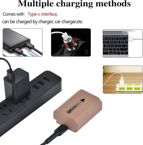 NP-FZ100 Battery 2600mAh Compatible with Sony A1, A9, A9 II, A7R III, A7R IV, A7R V, A7S III, A7 III, A7 IV, A6600, A7C Cameras with USB-C Charging Cable in Kuwait