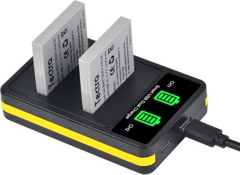 Tectra 2-Pack NB-4L NB4L Battery and Dual Charger for Canon Powershot ELPH 330 HS, 310 HS, 300 HS, 100 HS, SD400, SD450, SD600, SD630, SD750, SD780, SD1000, SD1100 is, SD1400 is in Kuwait