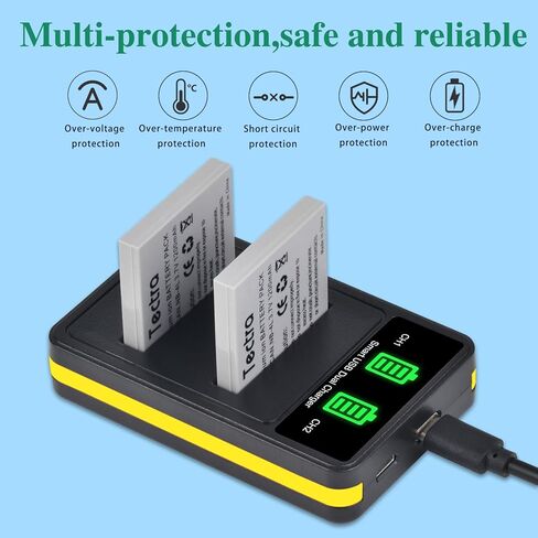Tectra 2-Pack NB-4L NB4L Battery and Dual Charger for Canon Powershot ELPH 330 HS, 310 HS, 300 HS, 100 HS, SD400, SD450, SD600, SD630, SD750, SD780, SD1000, SD1100 is, SD1400 is in Kuwait