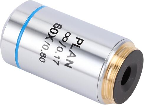 60X Microscope Objective Lens, 20.2mm RMS Thread Plan Achromatic Objective for Biological Microscopes, Professional Grade with Storage Box in Kuwait