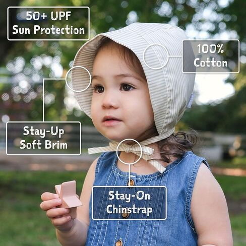 JAN & JUL Baby Bonnet for Girls, Cotton Sun-Hat with Soft Brim in Saudi Arabia