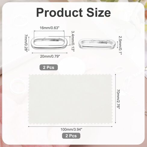 PATIKIL 13x10mm 925 Sterling Silver Spring Gate Rings, 2Pcs Oval Spring Clasps Necklace Enhancer Shortener Closures Connector for Jewelry Making Necklaces DIY, Silver Tone in Saudi Arabia