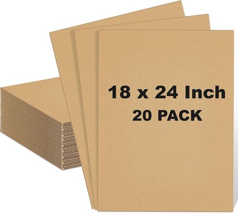 Henoyso 15 Pack 16 x 16 Inch Corrugated Cardboard Sheets Flat Square Card Board Inserts Separators for Packaging,DIY Crafts,Shipping,Mailing Vinyl Record in Kuwait