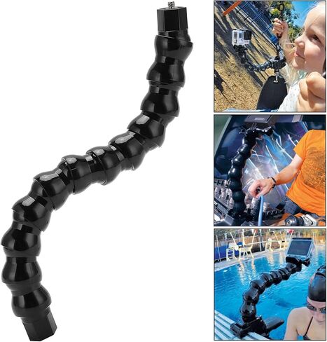 Flexible Monopod Gooseneck Mount, 12 Section Black ABS with 1 / 4in Screw Holes - Durable Flexible Arm, Portable Design, Universal Camera Compatibility in Kuwait