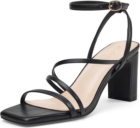 Elisabet Tang Women's Heeled Sandals Square Toe Chunky Shoes Thick Heels Open Toe High Heels Dress Wedding Office Shoes For Party in Saudi Arabia