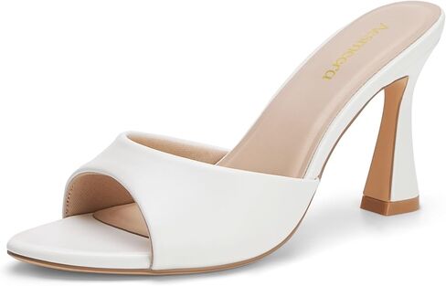 High Heels for Women Chunky Block Mule Open Pointed Peep Toe Slip On Sexy Dressy Heeled Sandals Shoes in Kuwait