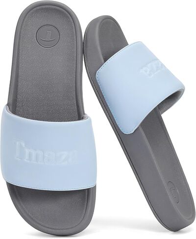 Womens Non-Slip Slide Sandals Round Open Toe for Sport gap | Slip on Summer Shoes Comfortable Relaxsense Slides for Casual Walking Beach Home Lounge Wear in Kuwait