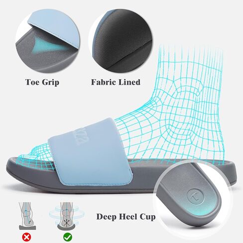 Womens Non-Slip Slide Sandals Round Open Toe for Sport gap | Slip on Summer Shoes Comfortable Relaxsense Slides for Casual Walking Beach Home Lounge Wear in Kuwait