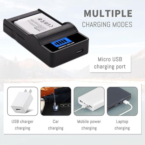 2 حزمة بطارية KLIC-7001 مع شاحن سريع نحيف متوافق مع Kodak EasyShare V550، V570، V610، V705، V750، M320، M340، M341، M753 Zoom، M763، M853 Zoom، M863، M893 is، M1063 كاميرات رقمية 1500 مللي أمبير في الساعة in Kuwait