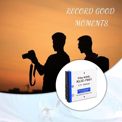 2 حزمة بطارية KLIC-7001 مع شاحن سريع نحيف متوافق مع Kodak EasyShare V550، V570، V610، V705، V750، M320، M340، M341، M753 Zoom، M763، M853 Zoom، M863، M893 is، M1063 كاميرات رقمية 1500 مللي أمبير في الساعة in Kuwait